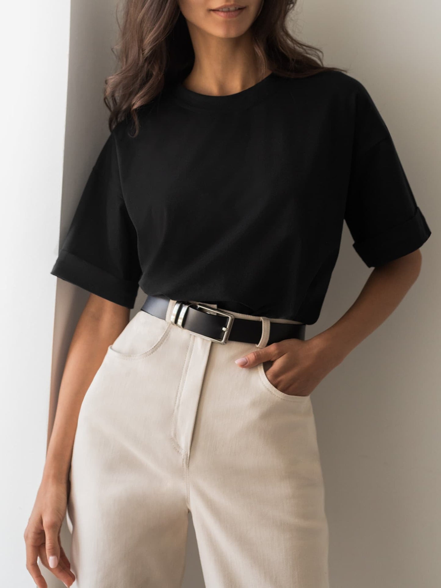 LOU - 100% Baumwolle Oversize T-Shirt Women