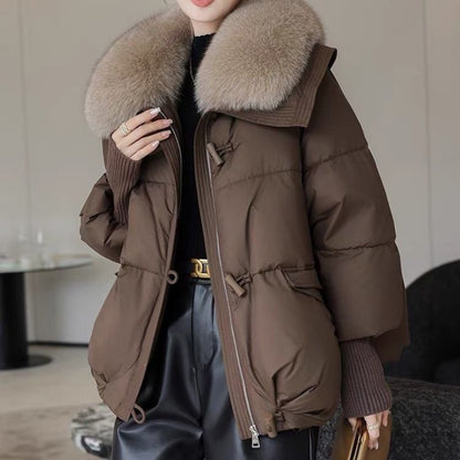 JULIA - Stylischer Mantel mit Recycling Kunstpelz Damen