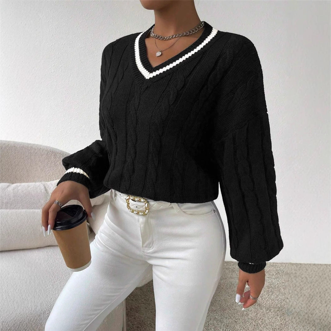 Olivia – Strickpullover mit stylischem V-Ausschnitt