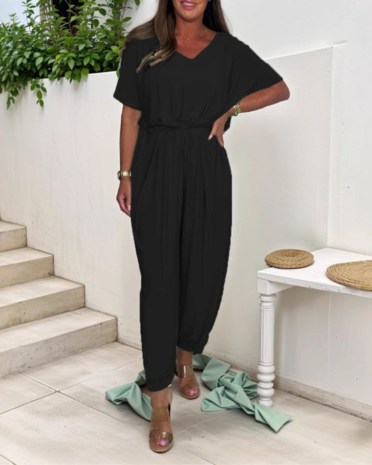 Helga - Jumpsuit mit Kordelzug in entspannter Passform